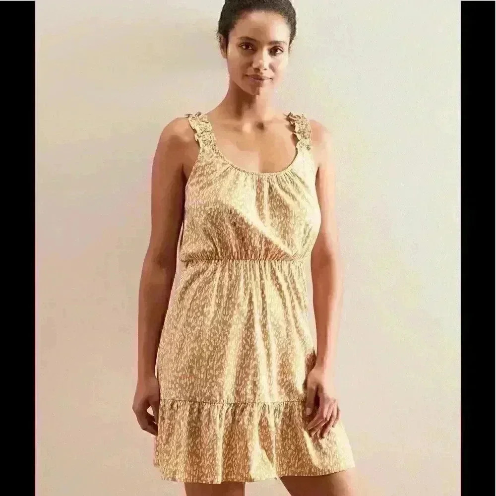 Banana Republic Petite Ruffle Fit n Flare Dress